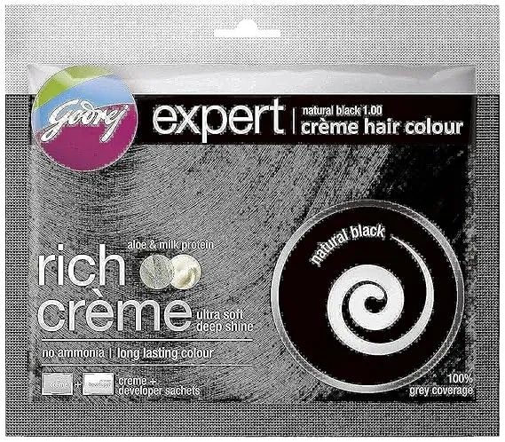 Godrej Expert Rich Crème Hair Colour (Single Use) – Shade 1 NATURAL BLACK